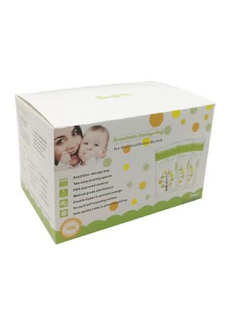 112 Piece Baby Self-standing Bottom Design Breast Milk Storage Bags With Double Zipper, 250 ml