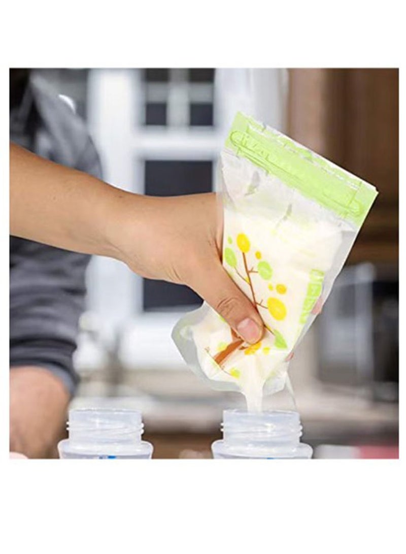 112 Piece Baby Self-standing Bottom Design Breast Milk Storage Bags With Double Zipper, 250 ml