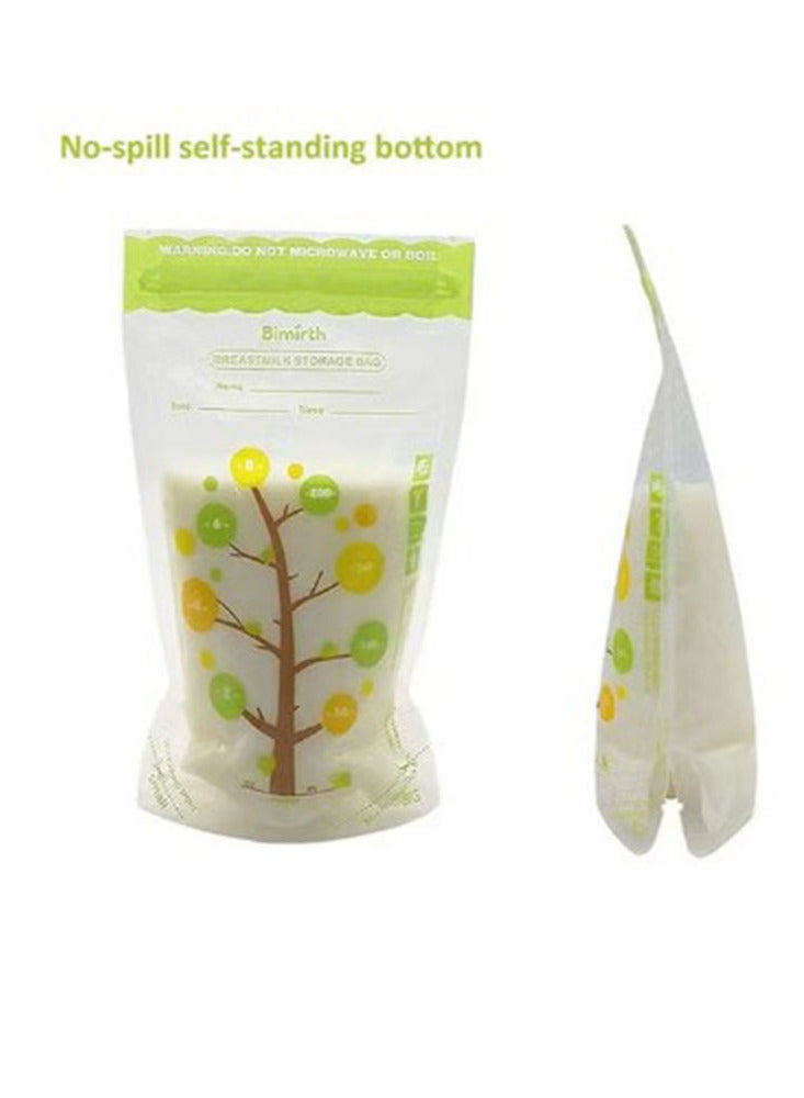 112 Piece Baby Self-standing Bottom Design Breast Milk Storage Bags With Double Zipper, 250 ml