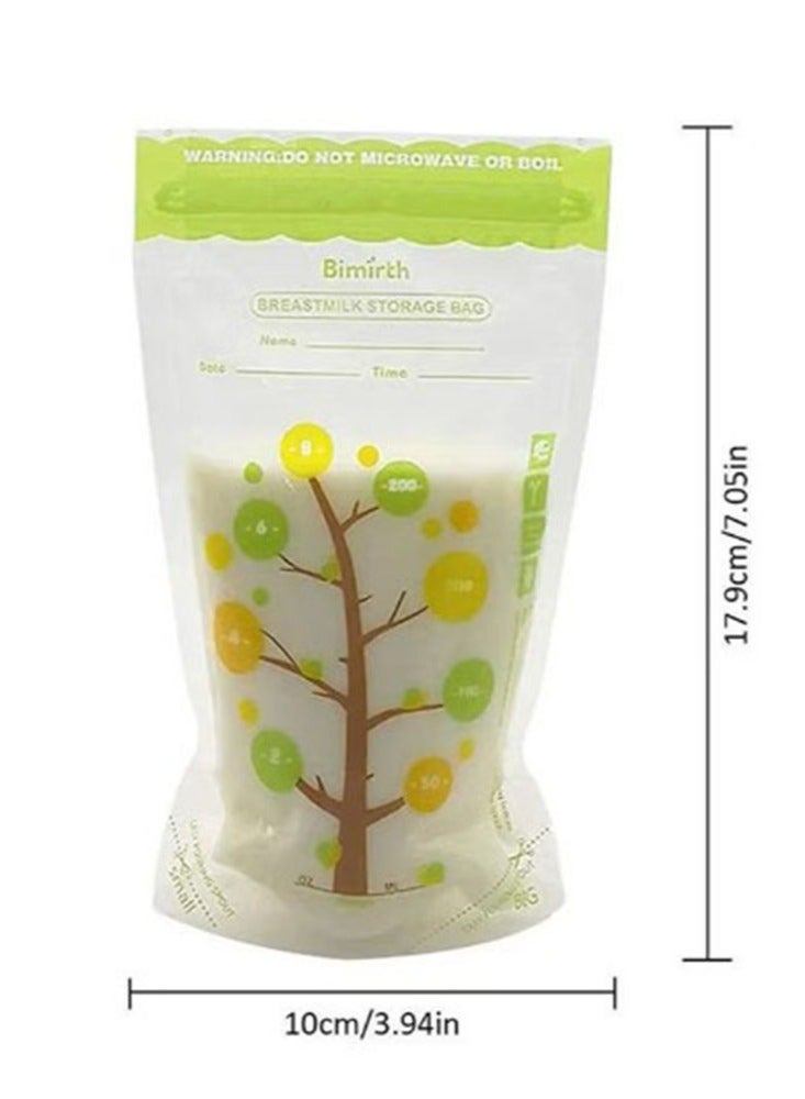 112 Piece Baby Self-standing Bottom Design Breast Milk Storage Bags With Double Zipper, 250 ml