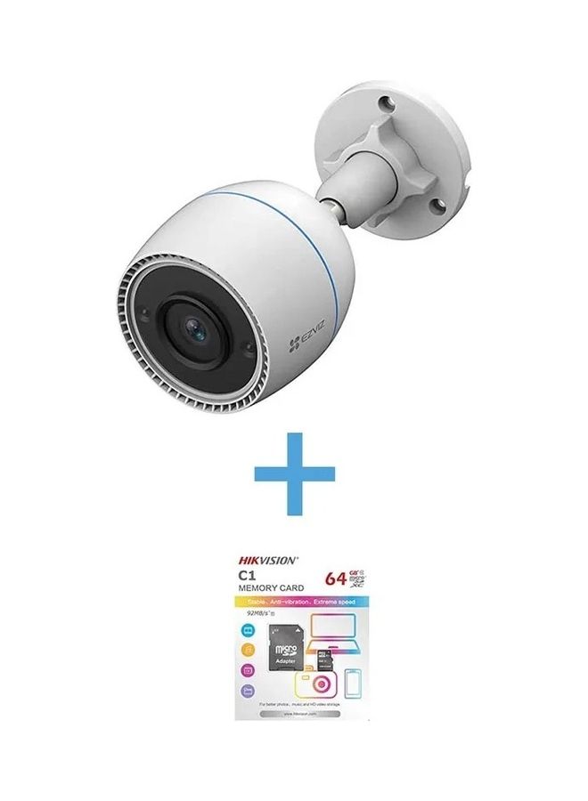 Ezviz CS-C3TN Wi-Fi Smart Home Camera,1080P With Extended Night Vision-Ip67 Dust And Water Protection With 64GB microSDXC Card /Class 10 with Adapter 64.0 GB