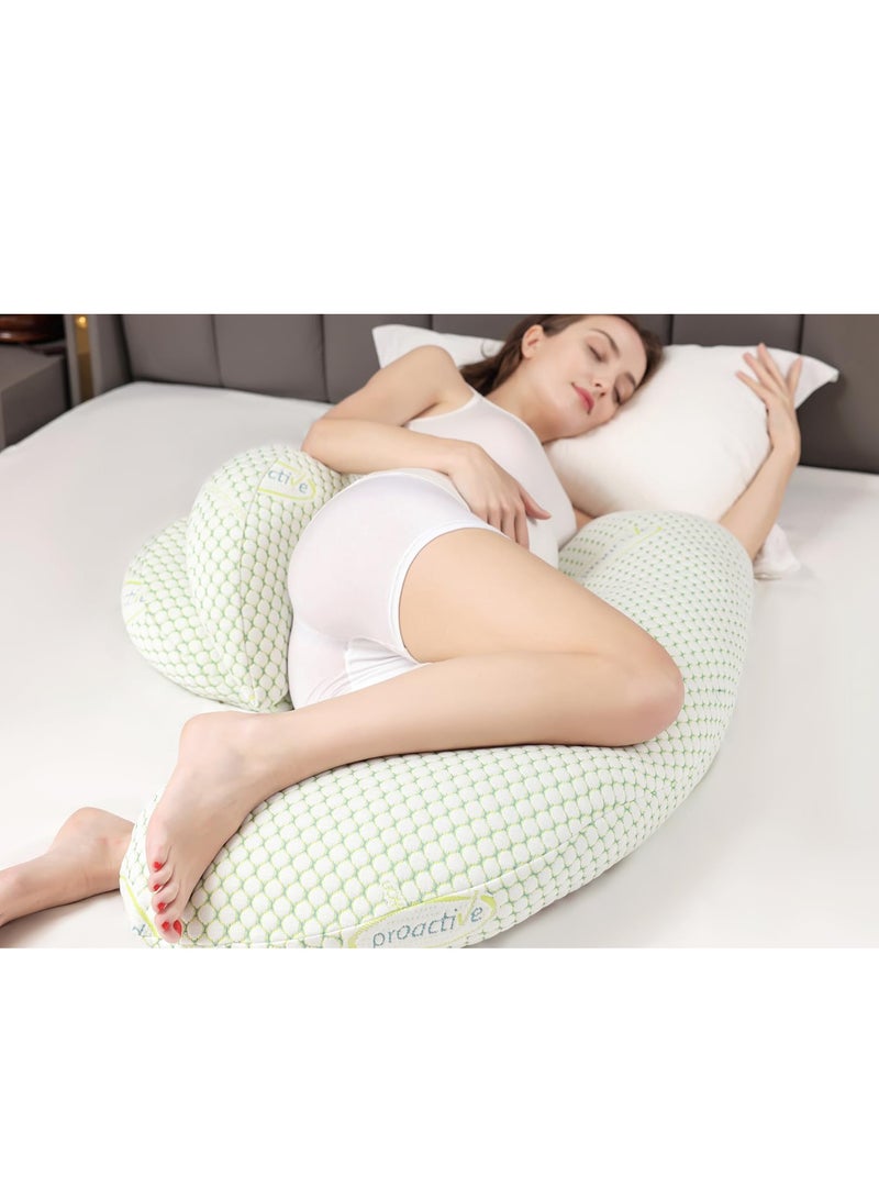 Pregnancy Pillows Cooling for Sleeping, Maternity Pillows, Detachable and Adjustable Double-Sided Support for Pregnant Women Back, Belly, Stomach,Hip Pregnancy Must Haves