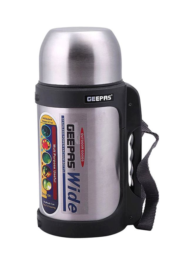 Vacuum Insulated Flask Leak Proof Stainless Steel Double Walled Thermal Mug for Hot or Cold Drink Silver/Black/Red 1.8Liters