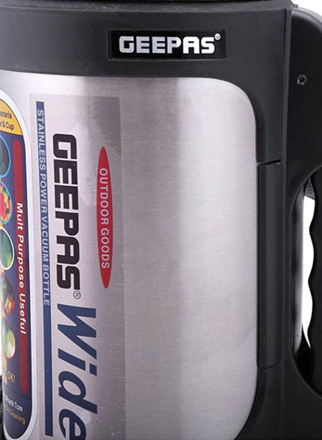 Vacuum Insulated Flask Leak Proof Stainless Steel Double Walled Thermal Mug for Hot or Cold Drink Silver/Black/Red 1.8Liters