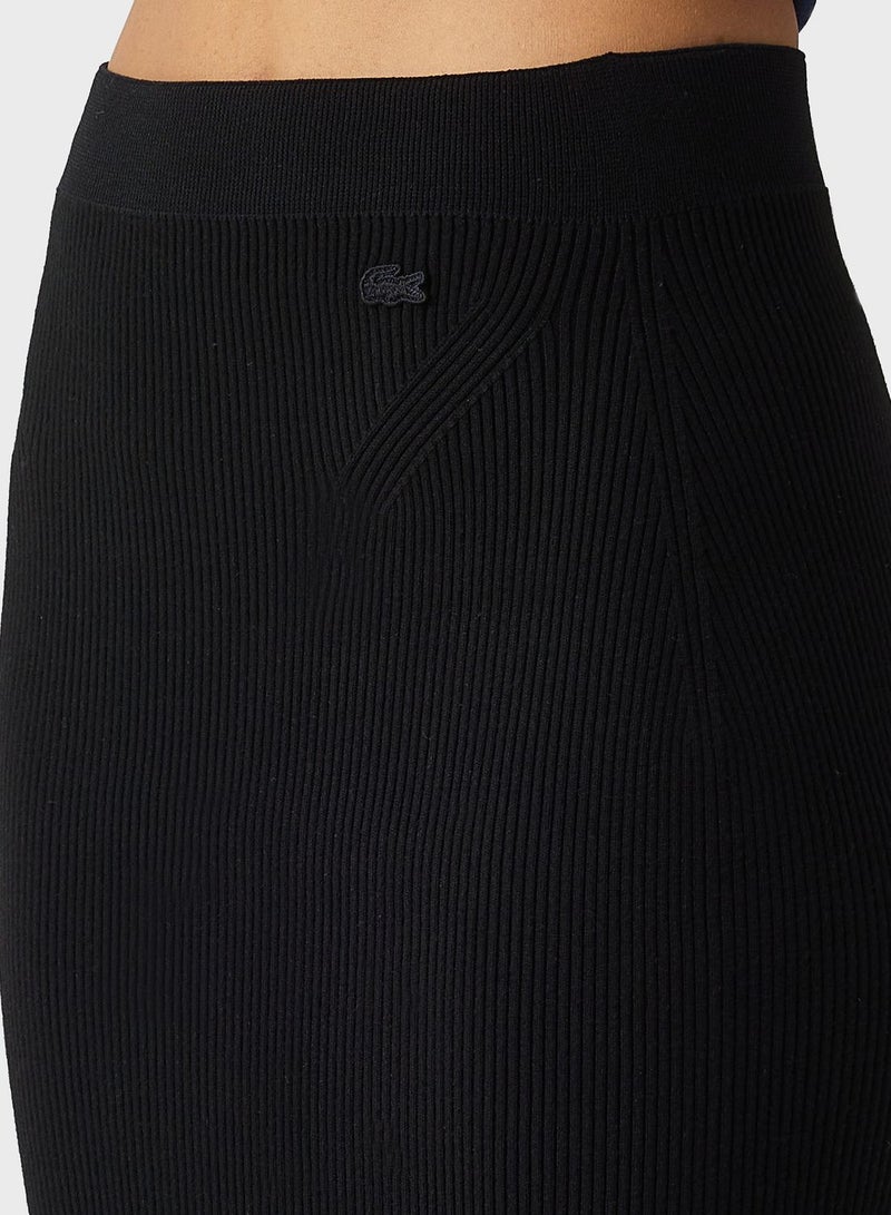 High Waist Knitted Skirt