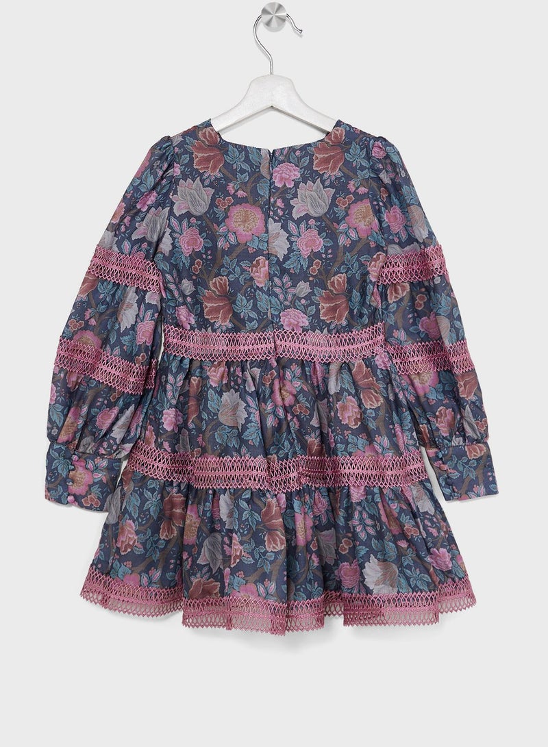 Kids Carminia Printed Midi Dress