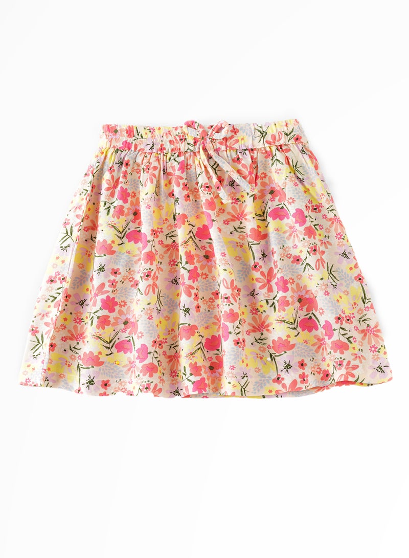 Sunny Swirls: Girls' Flowy Viscose Skirt Breezy Fun & Springtime Flair