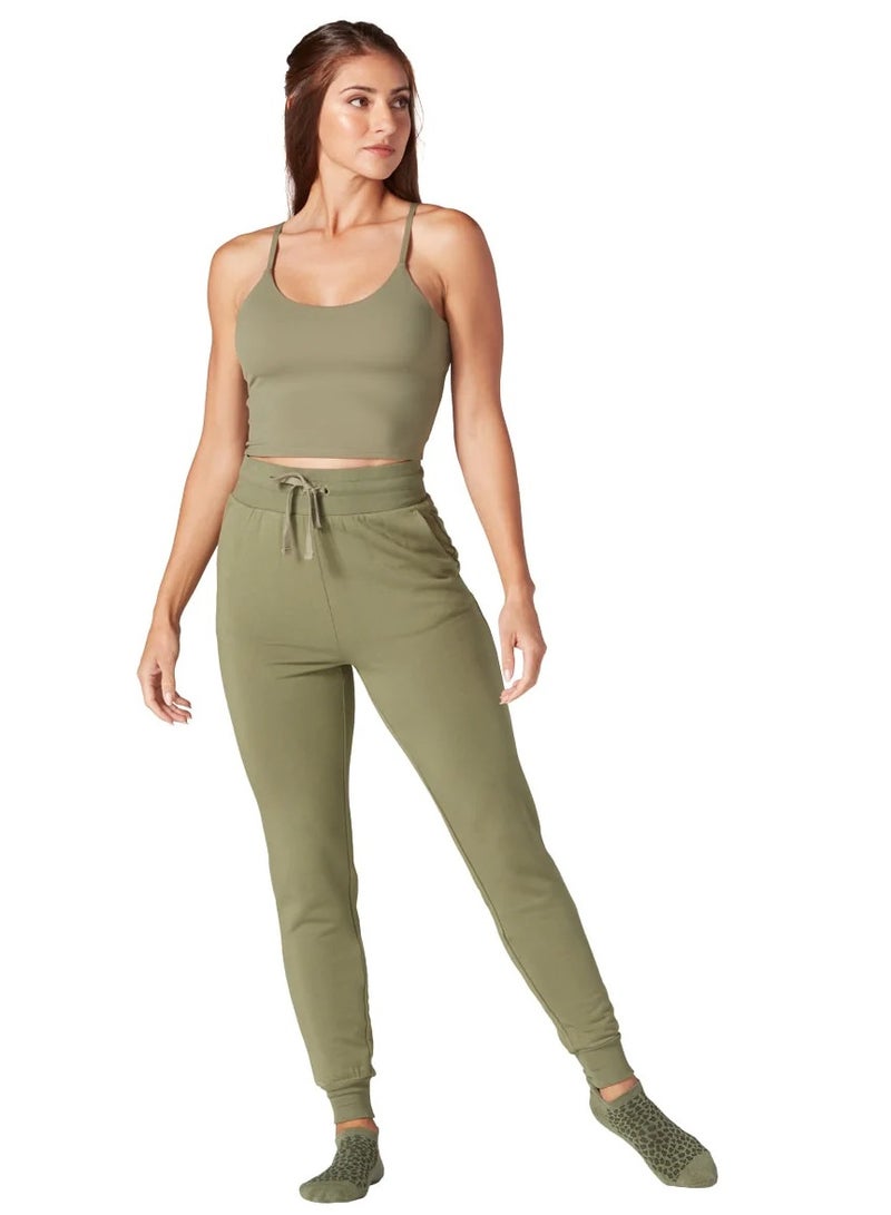 HIGH WAISTED FITTED JOGGER LIGHT OLIVE