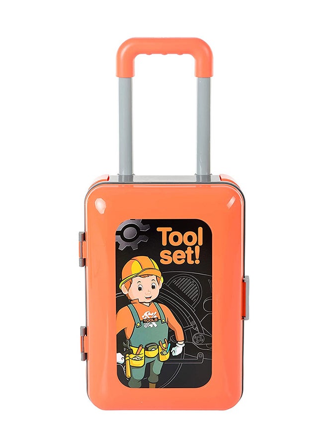 2-In-1 Portable Lightweight Compact Pretend Deluxe Tool Luggage Set For Boys