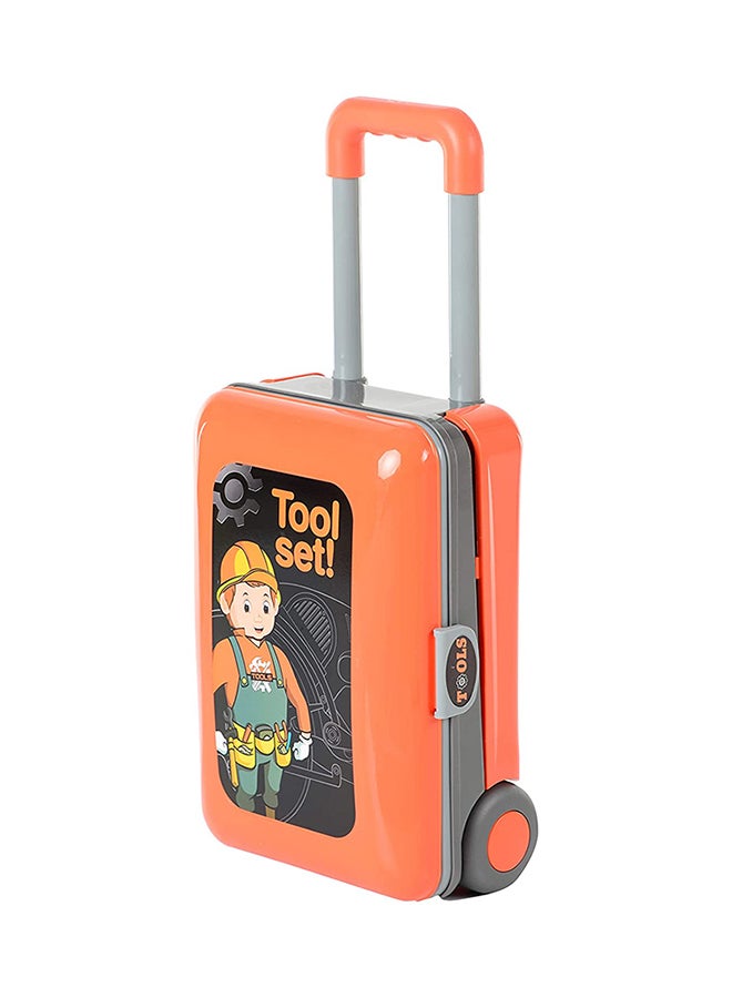 2-In-1 Portable Lightweight Compact Pretend Deluxe Tool Luggage Set For Boys