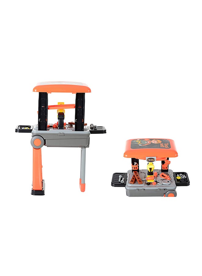 2-In-1 Portable Lightweight Compact Pretend Deluxe Tool Luggage Set For Boys