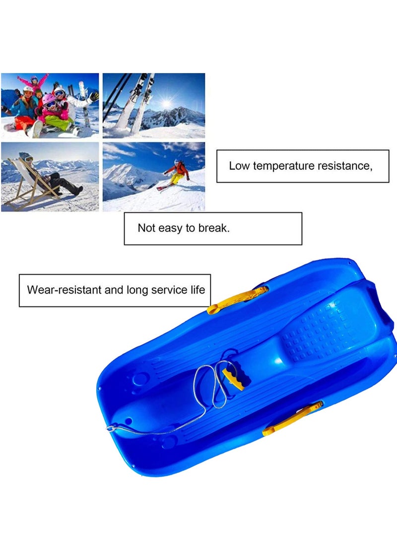 Outdoor Sports Plastic Sand Board, Snow Board, Grass Board Skiing Boards Sled Luge Snow Grass Sand Board Ski Pad Snowboard With Rope for Kids(Blue)