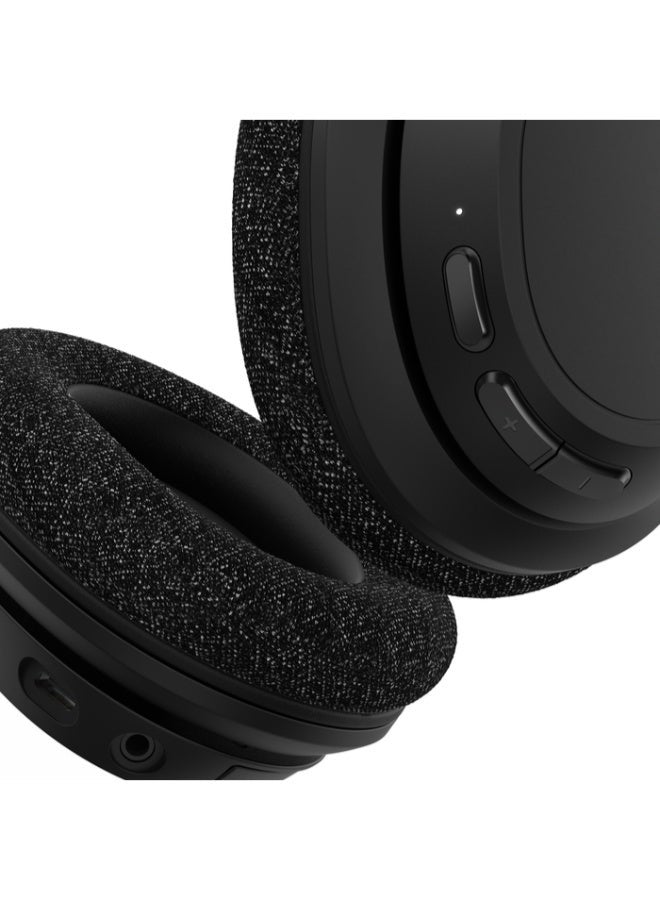 SoundForm Adapt Wireless Over-Ear Bluetooth Headset 65Hrs Playtime, On-Board Controls, Flip-To-Mute Boom Mic, Stylish W/ Great Sound, USB-C Port Fast Charging, Wired Or Wireless Use Black
