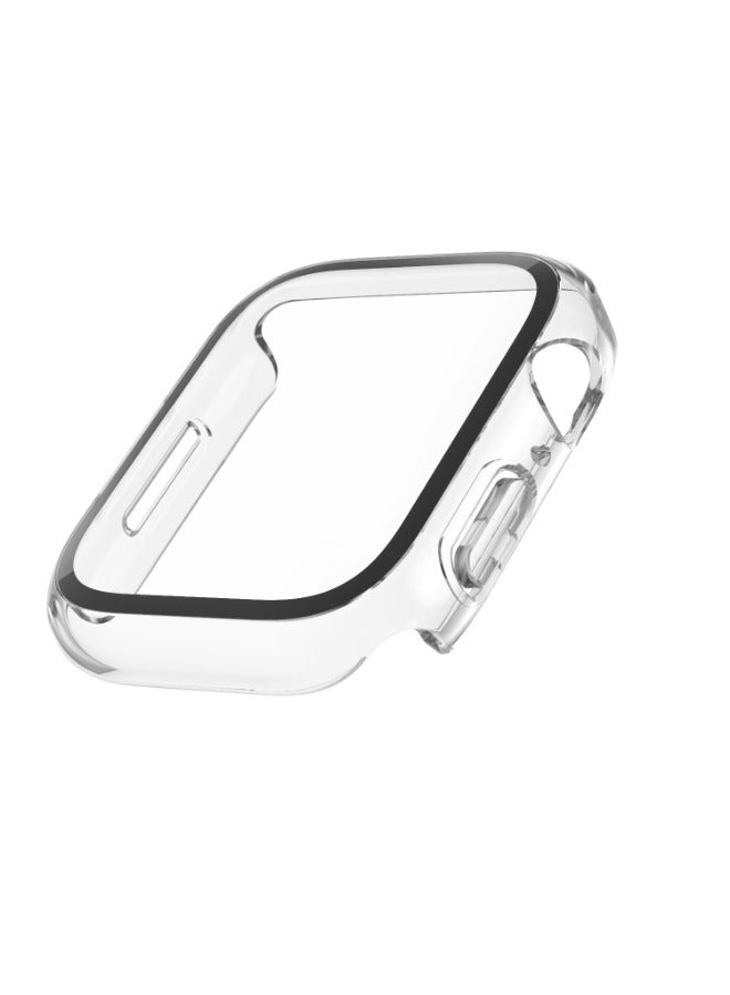 ScreenForce Apple Watch Screen Protector + Bumper 45Mm Full 360 Protection, Tempered Curved Glass, AntiBacterial, For Apple Watch Series 8/7/6/5/4/SE Transparent