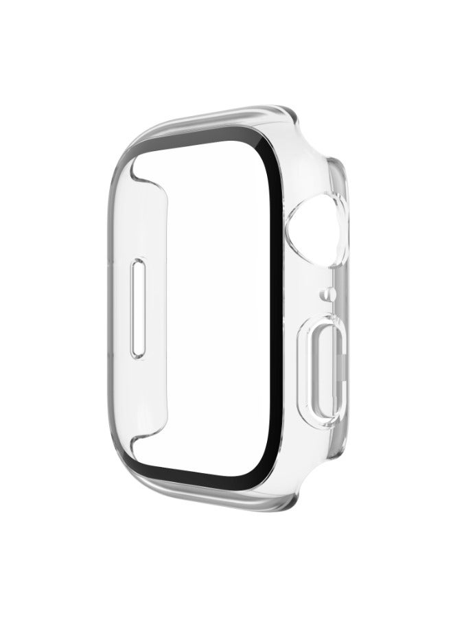 ScreenForce Apple Watch Screen Protector + Bumper 45Mm Full 360 Protection, Tempered Curved Glass, AntiBacterial, For Apple Watch Series 8/7/6/5/4/SE Transparent
