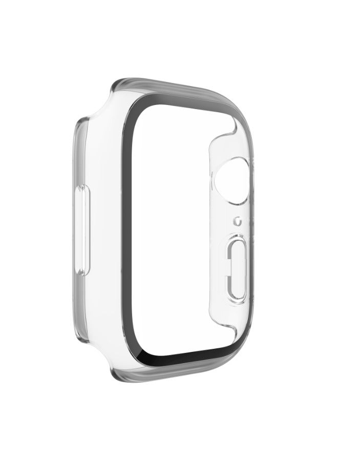 ScreenForce Apple Watch Screen Protector + Bumper 45Mm Full 360 Protection, Tempered Curved Glass, AntiBacterial, For Apple Watch Series 8/7/6/5/4/SE Transparent