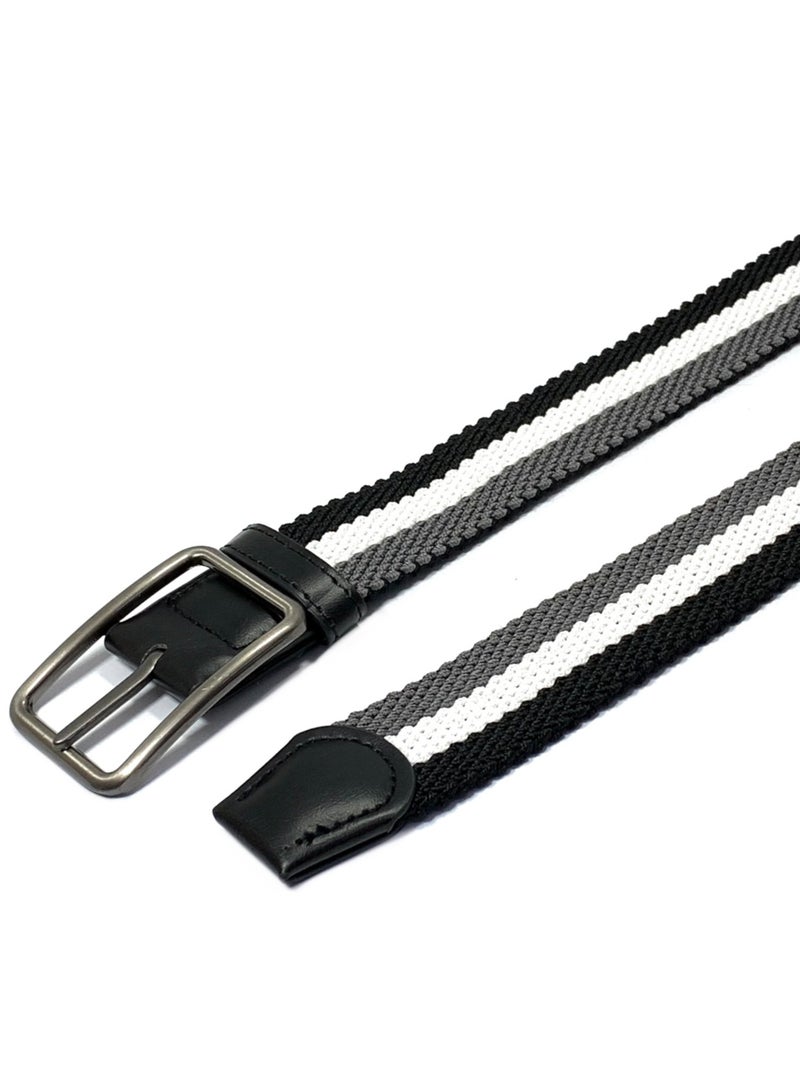 Classic Milano® Braided Canvas Woven Elastic Stretch Belt for Men/Women/Junior with Multicolored Belt men Enclosed in an Elegant Gift Box by Milano Leather