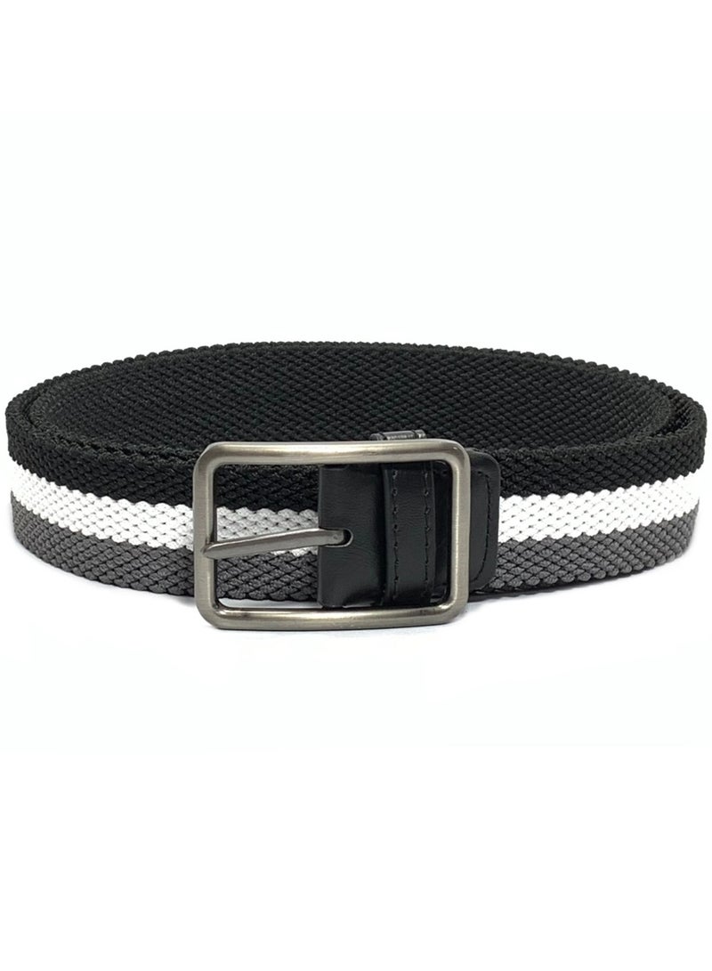 Classic Milano® Braided Canvas Woven Elastic Stretch Belt for Men/Women/Junior with Multicolored Belt men Enclosed in an Elegant Gift Box by Milano Leather