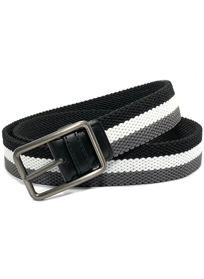 Classic Milano® Braided Canvas Woven Elastic Stretch Belt for Men/Women/Junior with Multicolored Belt men Enclosed in an Elegant Gift Box by Milano Leather