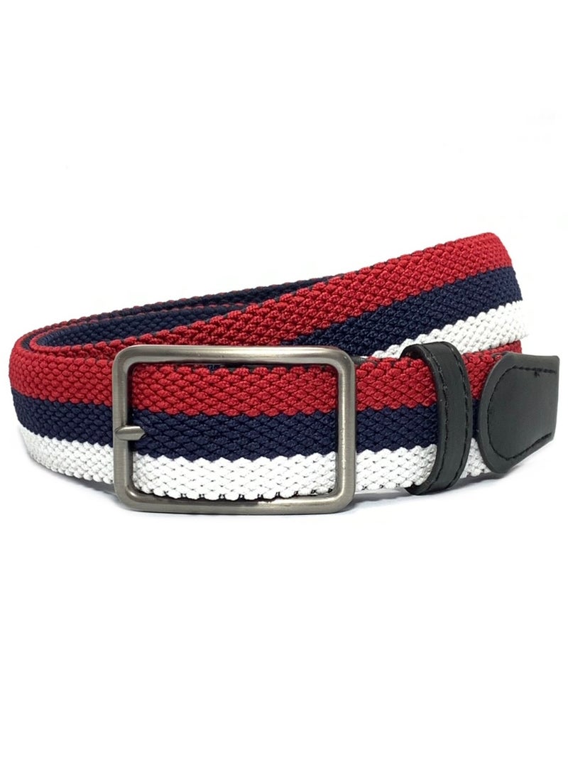 Classic Milano® Braided Canvas Woven Elastic Stretch Belt for Men/Women/Junior with Multicolored Belt men Enclosed in an Elegant Gift Box by Milano Leather