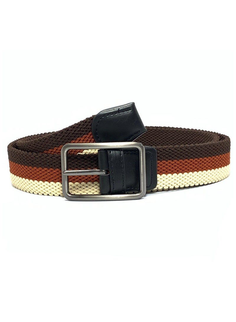 Classic Milano® Braided Canvas Woven Elastic Stretch Belt for Men/Women/Junior with Multicolored Belt men Enclosed in an Elegant Gift Box by Milano Leather