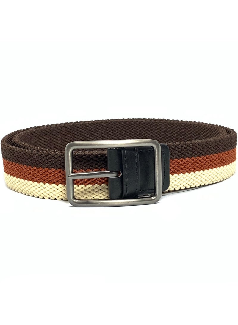 Classic Milano® Braided Canvas Woven Elastic Stretch Belt for Men/Women/Junior with Multicolored Belt men Enclosed in an Elegant Gift Box by Milano Leather