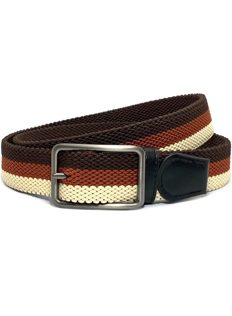 Classic Milano® Braided Canvas Woven Elastic Stretch Belt for Men/Women/Junior with Multicolored Belt men Enclosed in an Elegant Gift Box by Milano Leather