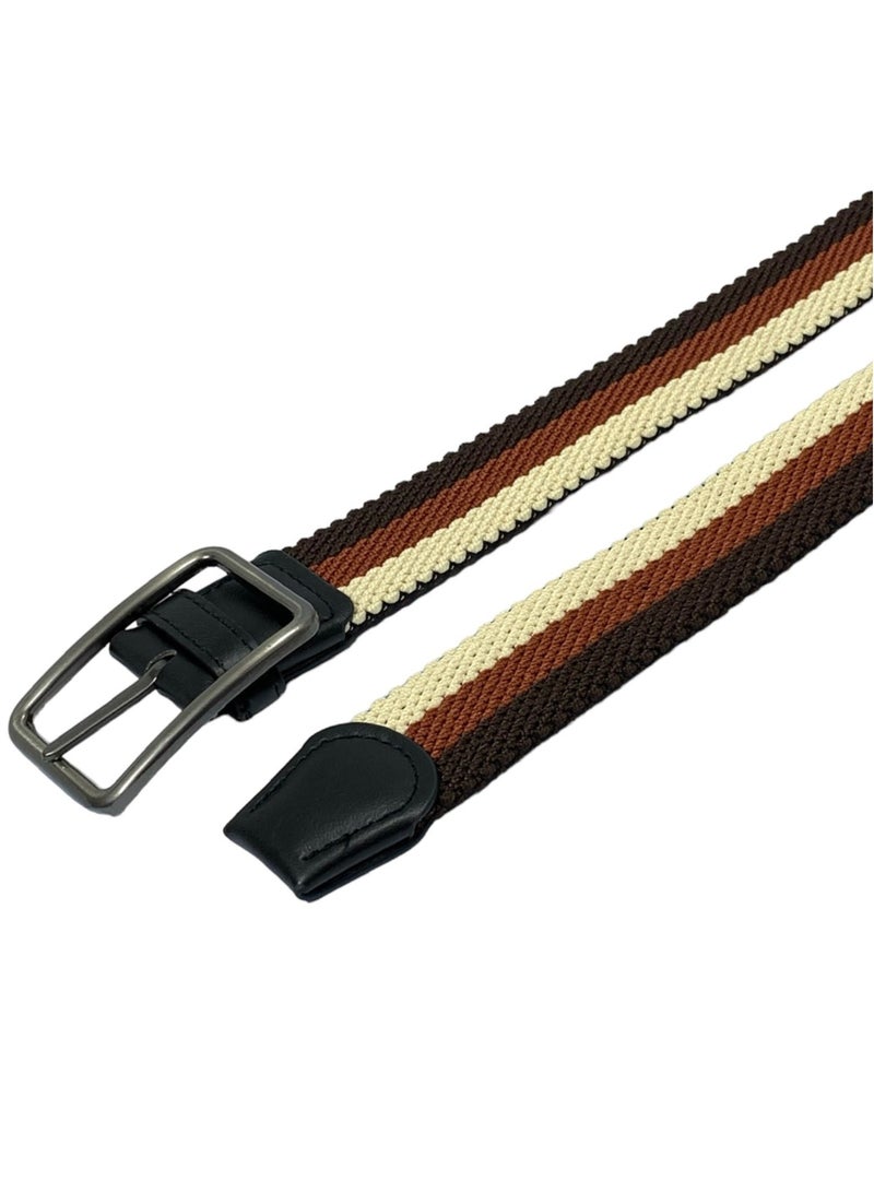 Classic Milano® Braided Canvas Woven Elastic Stretch Belt for Men/Women/Junior with Multicolored Belt men Enclosed in an Elegant Gift Box by Milano Leather