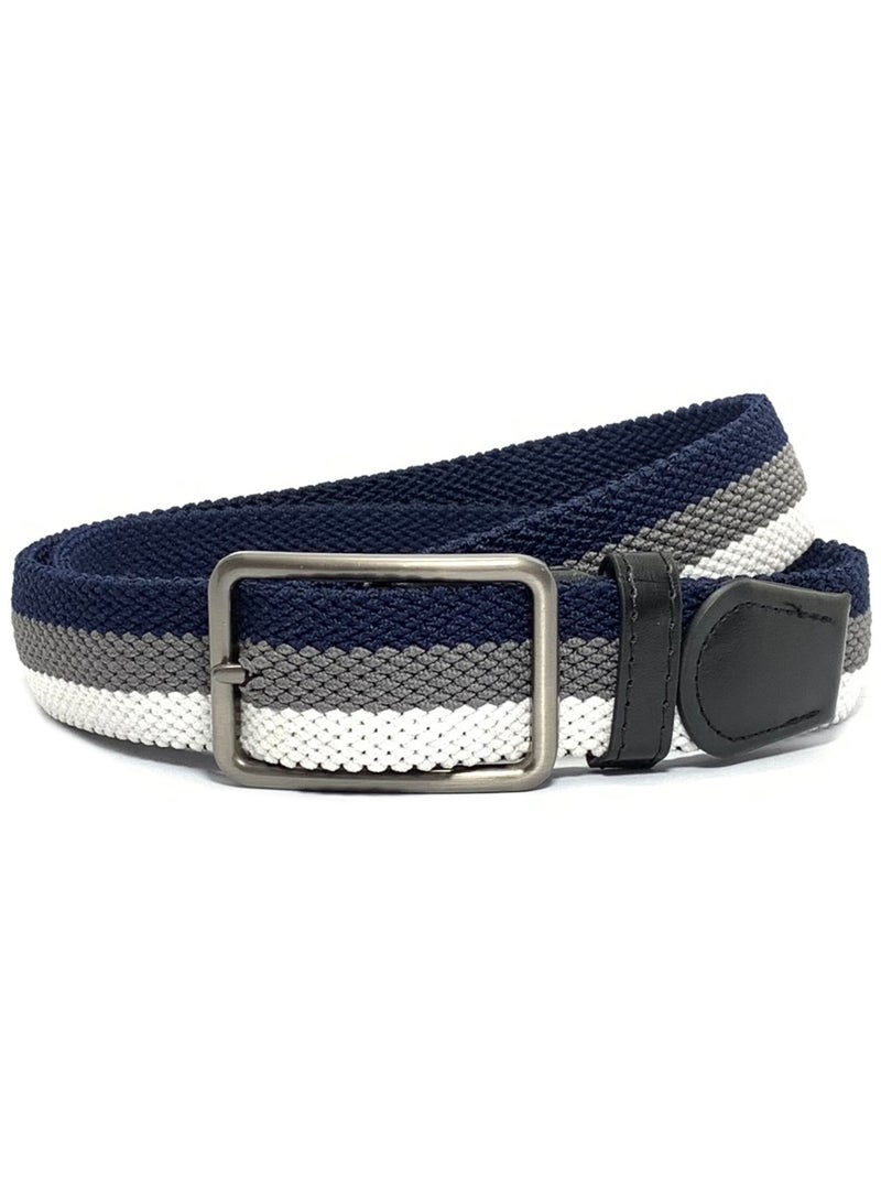 Classic Milano® Braided Canvas Woven Elastic Stretch Belt for Men/Women/Junior with Multicolored Belt men Enclosed in an Elegant Gift Box by Milano Leather