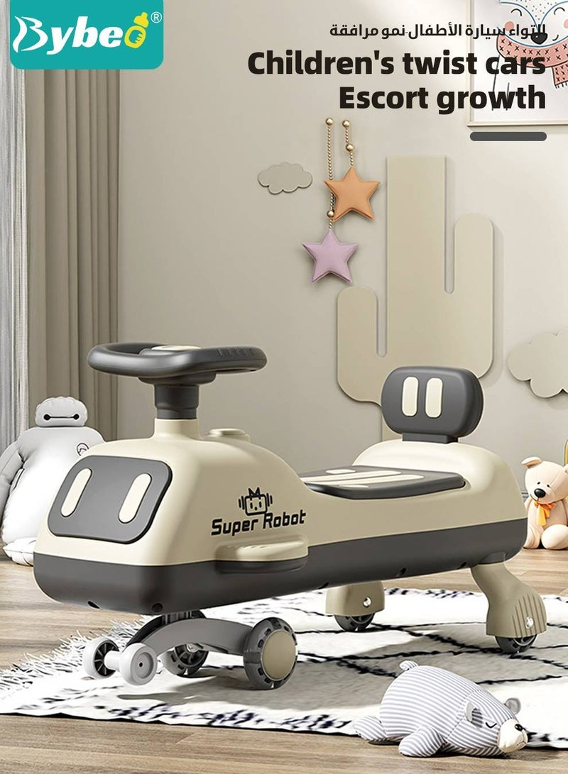 Ride on Car for Kids, Extended Baby Swing Car, Magic Baby Cars for 1-6 Years Boys Girls, Ride-On Toys for Kids Toddlers, Twister with Silent Wheels, Light, Music and Backrest, for Riding with Parents