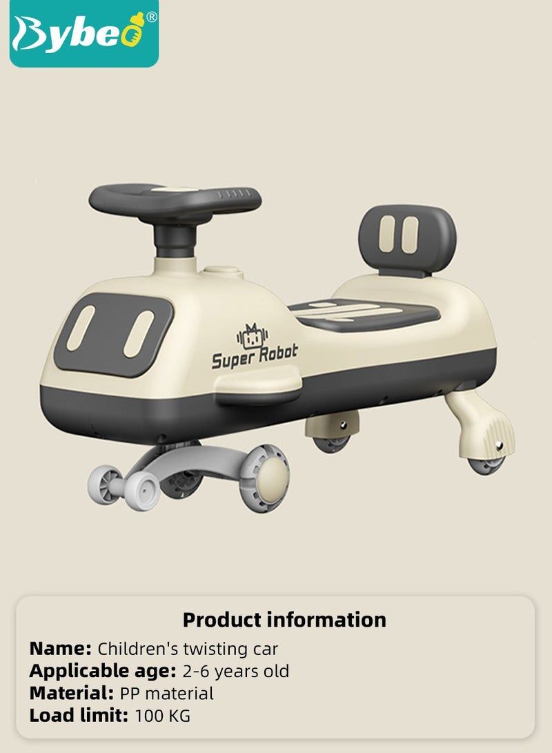 Ride on Car for Kids, Extended Baby Swing Car, Magic Baby Cars for 1-6 Years Boys Girls, Ride-On Toys for Kids Toddlers, Twister with Silent Wheels, Light, Music and Backrest, for Riding with Parents