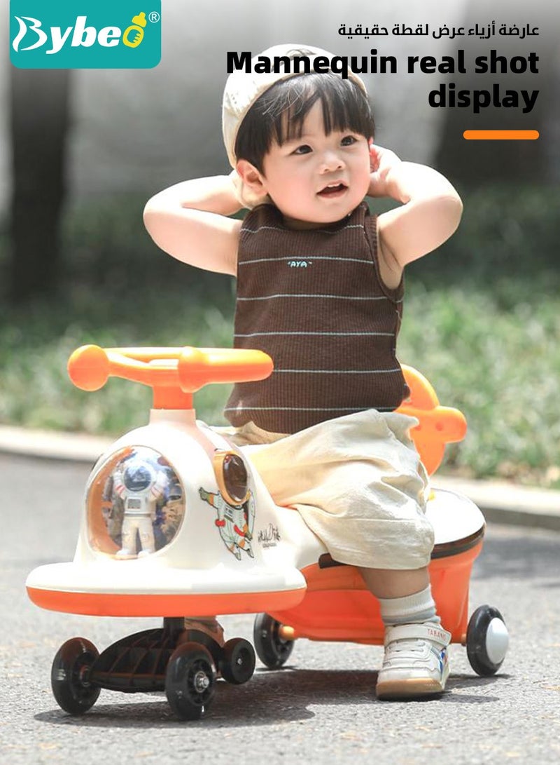 Ride on Car for Kids, Extended Baby Swing Car, Magic Baby Cars for 1-6 Years Boys Girls, Ride-On Toys for Kids Toddlers, Twister with Silent Wheels, Light, Music and Backrest, for Riding with Parents