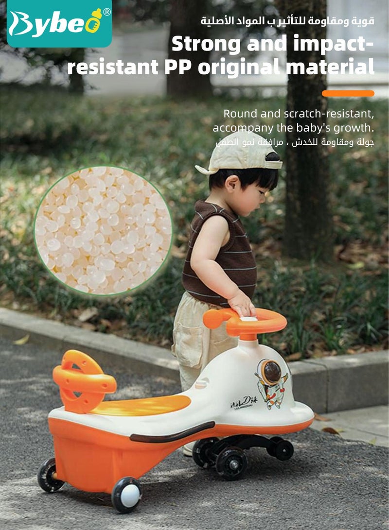 Ride on Car for Kids, Extended Baby Swing Car, Magic Baby Cars for 1-6 Years Boys Girls, Ride-On Toys for Kids Toddlers, Twister with Silent Wheels, Light, Music and Backrest, for Riding with Parents