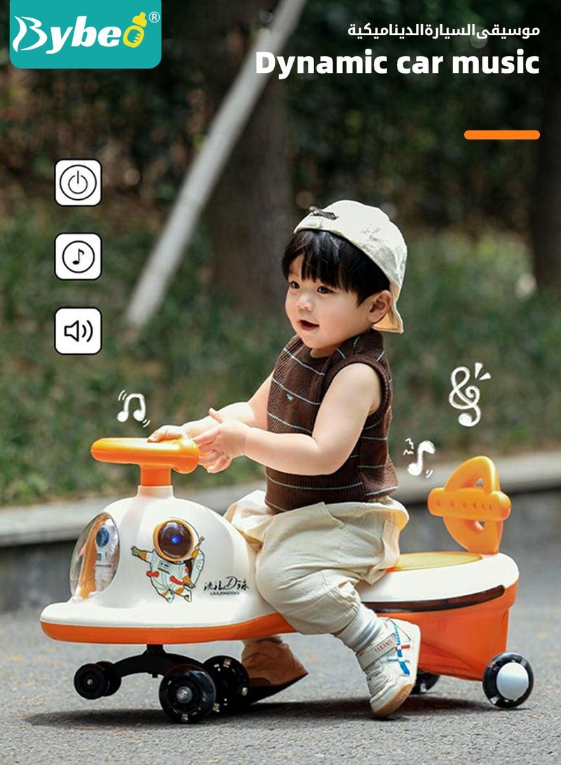 Ride on Car for Kids, Extended Baby Swing Car, Magic Baby Cars for 1-6 Years Boys Girls, Ride-On Toys for Kids Toddlers, Twister with Silent Wheels, Light, Music and Backrest, for Riding with Parents