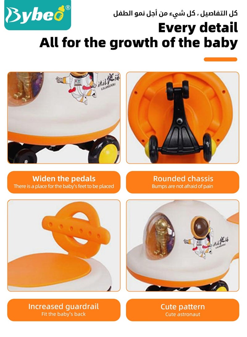 Ride on Car for Kids, Extended Baby Swing Car, Magic Baby Cars for 1-6 Years Boys Girls, Ride-On Toys for Kids Toddlers, Twister with Silent Wheels, Light, Music and Backrest, for Riding with Parents