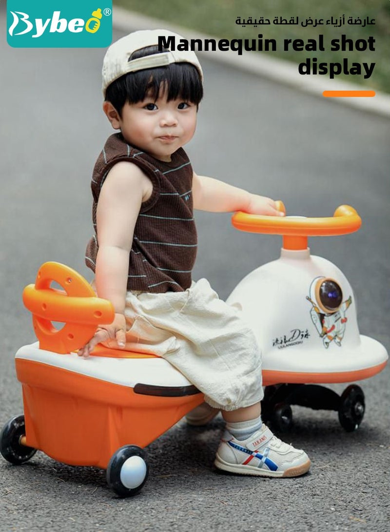 Ride on Car for Kids, Extended Baby Swing Car, Magic Baby Cars for 1-6 Years Boys Girls, Ride-On Toys for Kids Toddlers, Twister with Silent Wheels, Light, Music and Backrest, for Riding with Parents
