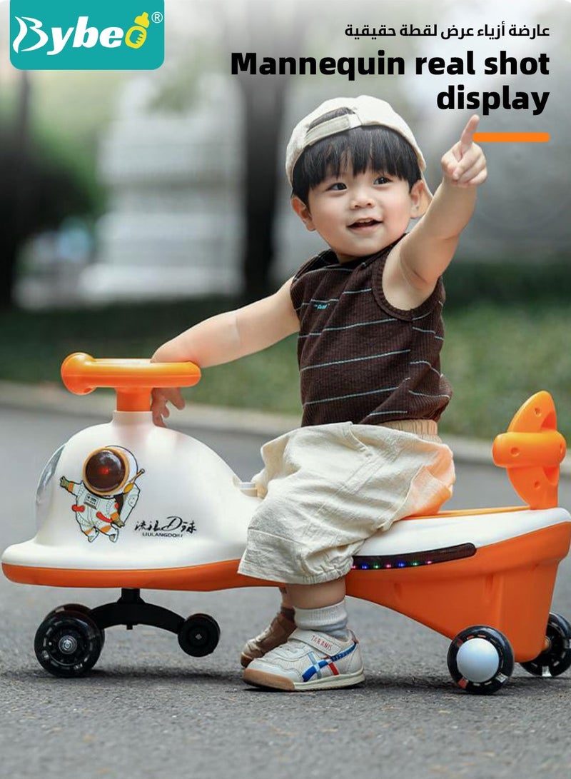 Ride on Car for Kids, Extended Baby Swing Car, Magic Baby Cars for 1-6 Years Boys Girls, Ride-On Toys for Kids Toddlers, Twister with Silent Wheels, Light, Music and Backrest, for Riding with Parents