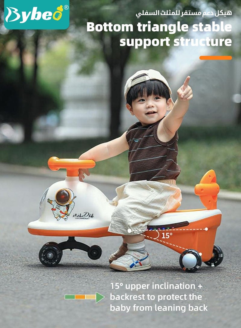 Ride on Car for Kids, Extended Baby Swing Car, Magic Baby Cars for 1-6 Years Boys Girls, Ride-On Toys for Kids Toddlers, Twister with Silent Wheels, Light, Music and Backrest, for Riding with Parents
