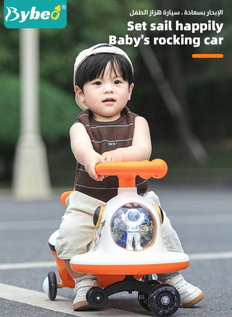 Ride on Car for Kids, Extended Baby Swing Car, Magic Baby Cars for 1-6 Years Boys Girls, Ride-On Toys for Kids Toddlers, Twister with Silent Wheels, Light, Music and Backrest, for Riding with Parents