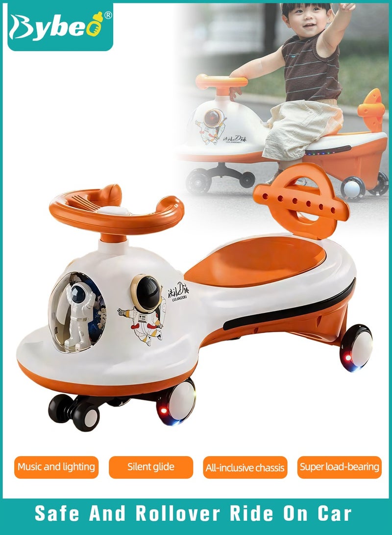 Ride on Car for Kids, Extended Baby Swing Car, Magic Baby Cars for 1-6 Years Boys Girls, Ride-On Toys for Kids Toddlers, Twister with Silent Wheels, Light, Music and Backrest, for Riding with Parents