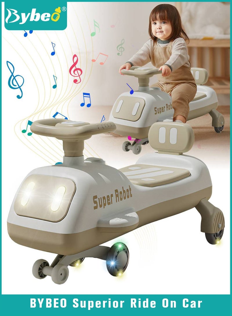 Ride on Car for Kids, Extended Baby Swing Car, Magic Baby Cars for 1-6 Years Boys Girls, Ride-On Toys for Kids Toddlers, Twister with Silent Wheels, Light, Music and Backrest, for Riding with Parents