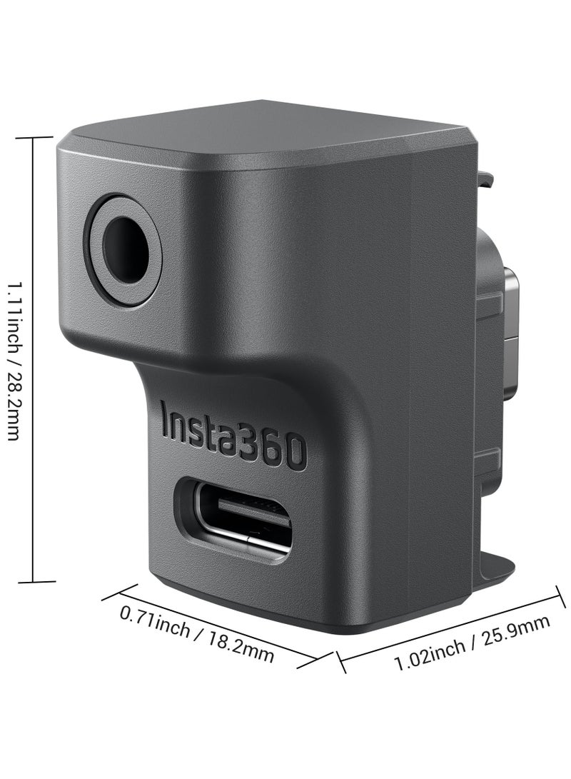 Insta 360 Ace Pro Mic Adapter for insta360 Ace Accessories, External Microphones Type-C and 3.5mm Audio Ports Compatible with insta360 Ace, insta360 Ace Pro