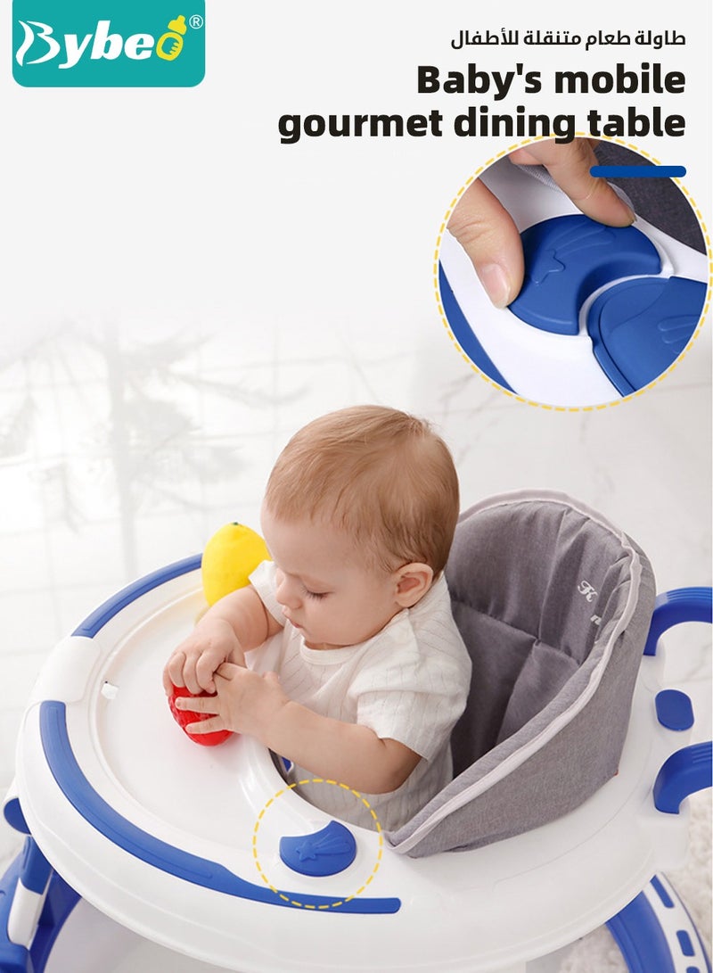 3 in 1 Baby Walker, Foldable Infant Walkers for Boys Girls Children with Big Comfortable Seat Cushion, Detachable Trampoline Mat, Removable Music Tray