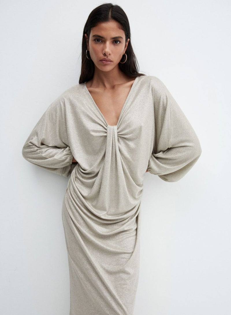 Twist Front Satin Dress