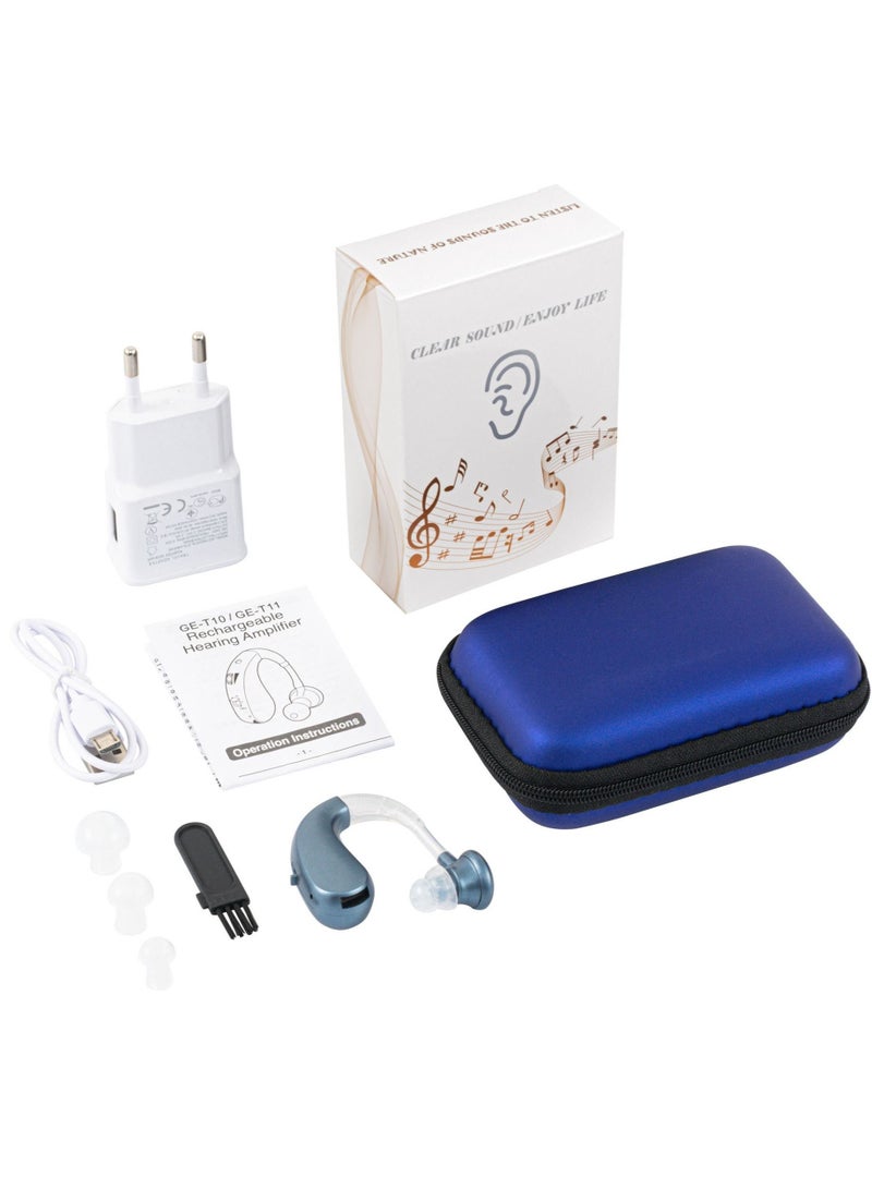 Digital Hearing Amplifier USB Rechargeable Sound Amplifier Hearing Aids 35hr Battery Life With Adapter 4 Silicone