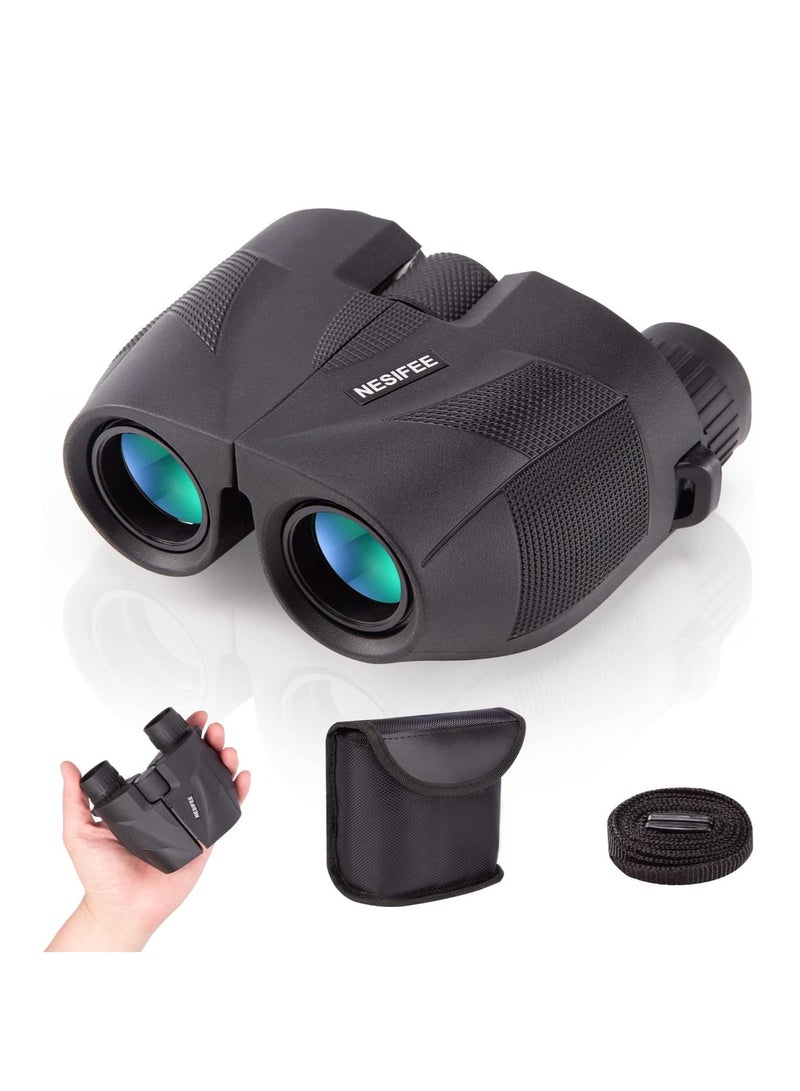 Binoculars for Children and Adults, 10 x 25 Mini Compact Binoculars with Low Light Night Vision for Bird Watching, Concerts, Hunting and Sports Games