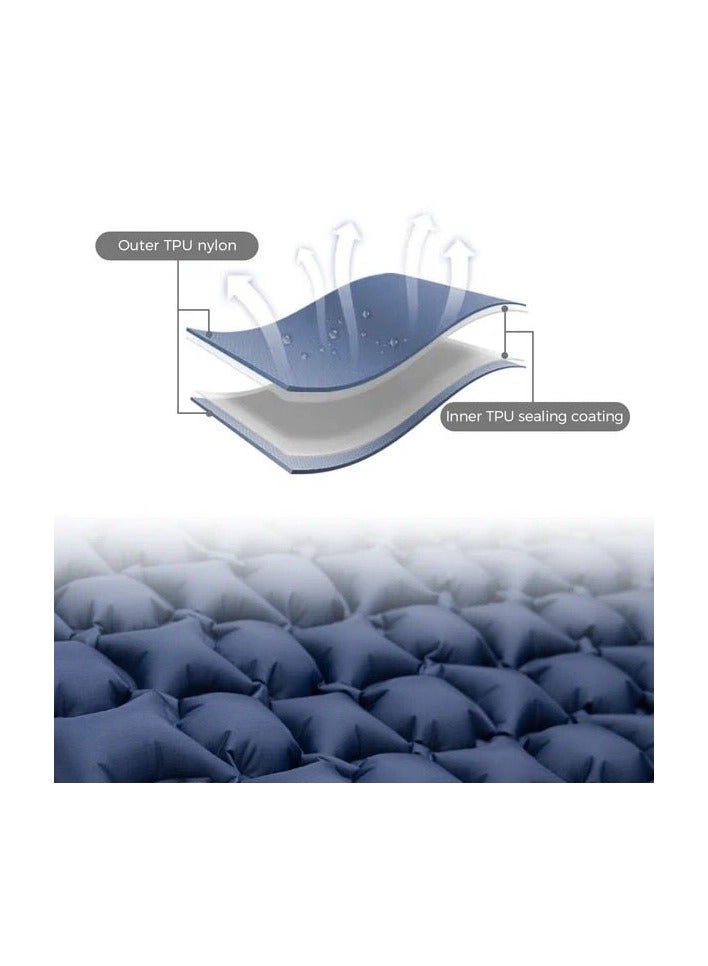 Inflatable Sleeping Mat Well Sealed Camping Air Mattress Moistureproof Skin Friendly Compact Single Size For Backpacking