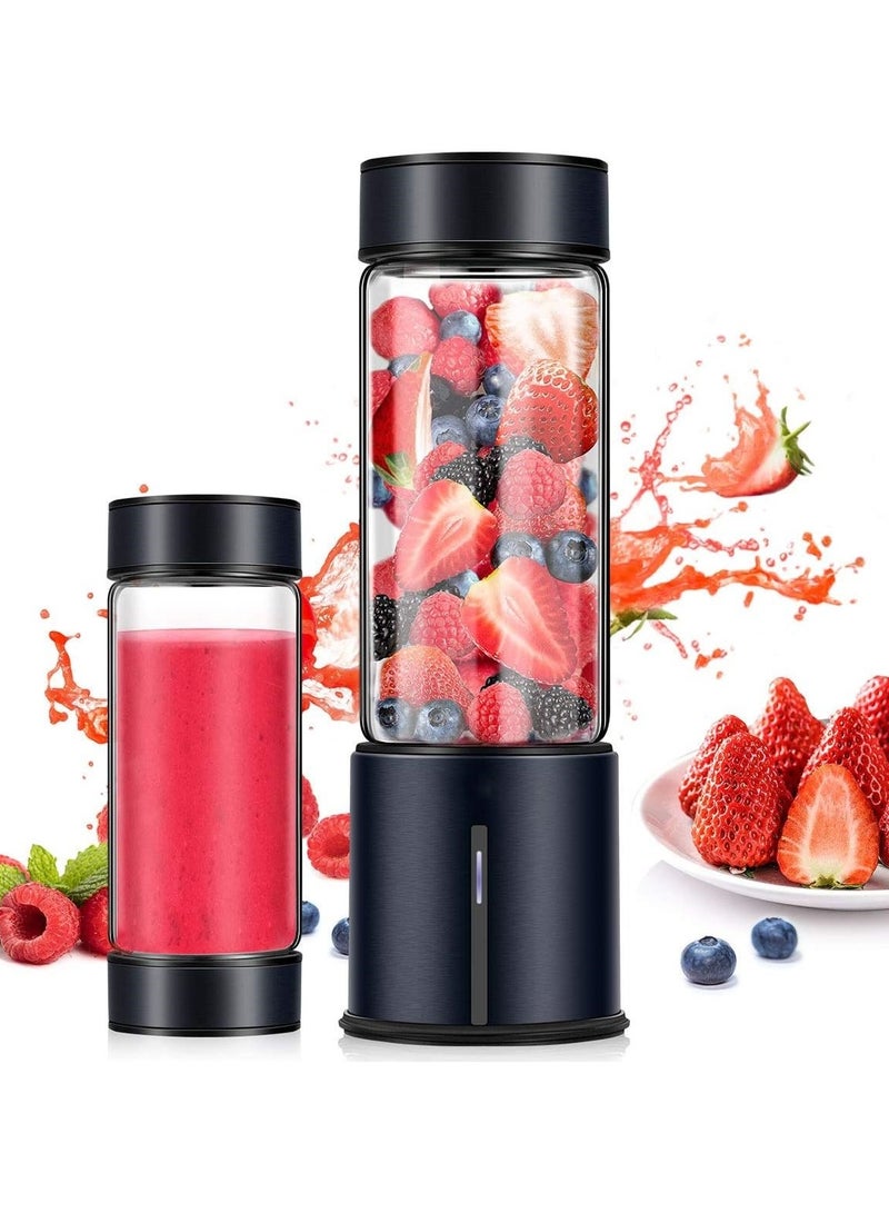 Portable Blender Personal Blender 5000mah USB Rechargeable 16oz Glass Travel Juicer Cup Stainless Steel Mini Blender To Make Shake And Smoothie