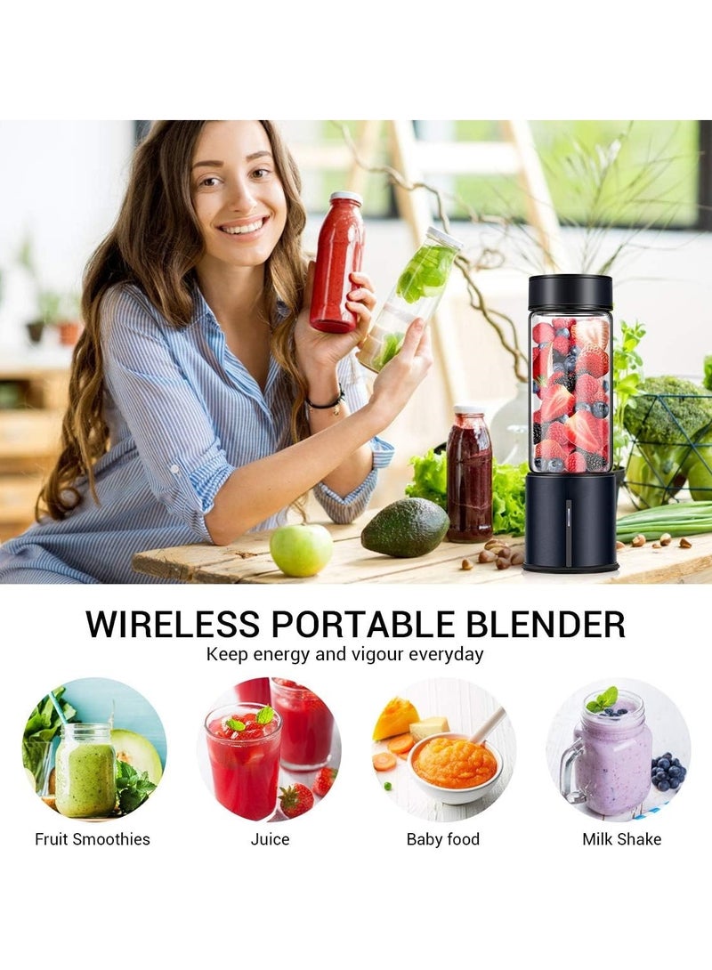 Portable Blender Personal Blender 5000mah USB Rechargeable 16oz Glass Travel Juicer Cup Stainless Steel Mini Blender To Make Shake And Smoothie