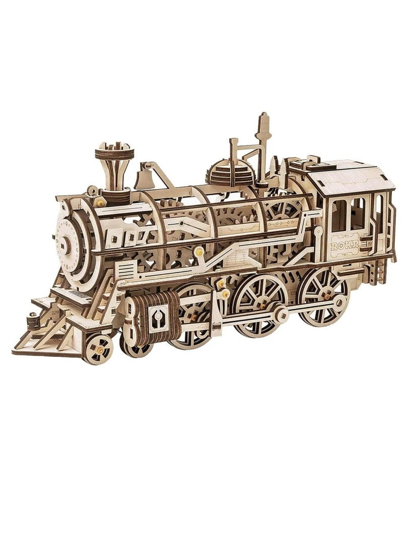 ROKR Locomotive Mechanical Gears LK701,3D Wooden Puzzles for Adults/Teens, Creative Home Decor, Unique Gift for Craft Hobby Adults/Teens